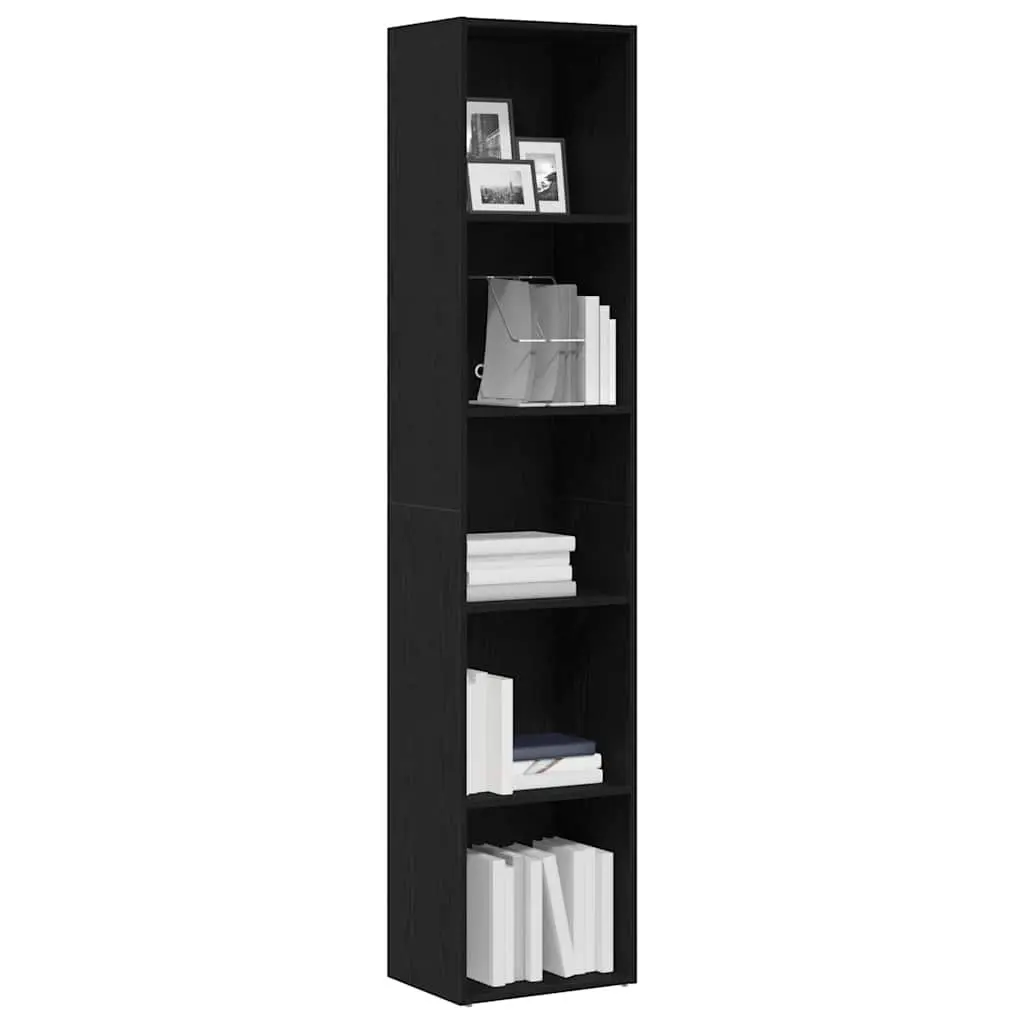 Book Cabinet Engineered Wood 40x30x189 cm Black Storage Shelving