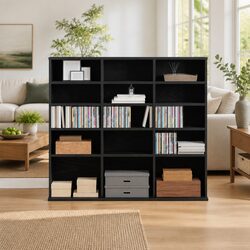 Black Oak CD Cabinet for Your Living Room and Office Needs