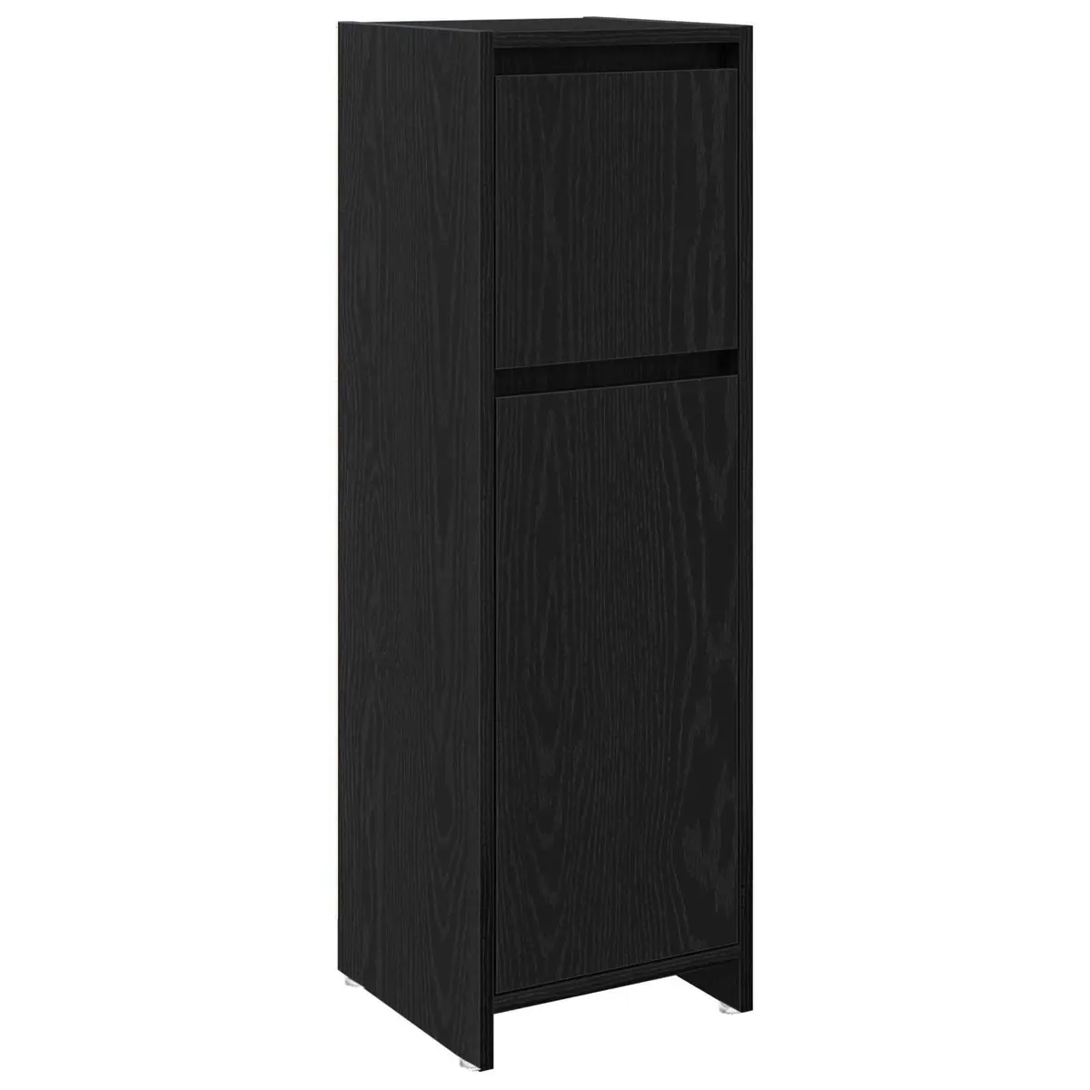 Bathroom Cabinet Engineered Wood 30 x 30 x 95 cm Black Oak Modern Storage Unit