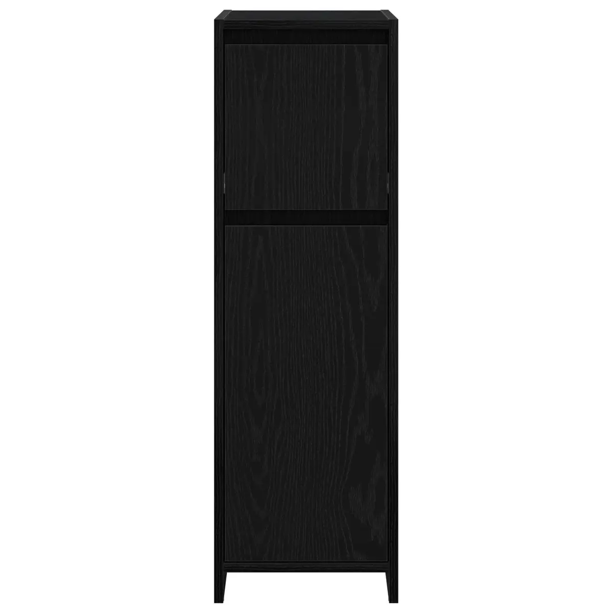 Bathroom Cabinet Engineered Wood 30 x 30 x 95 cm Black Oak Modern Storage Unit