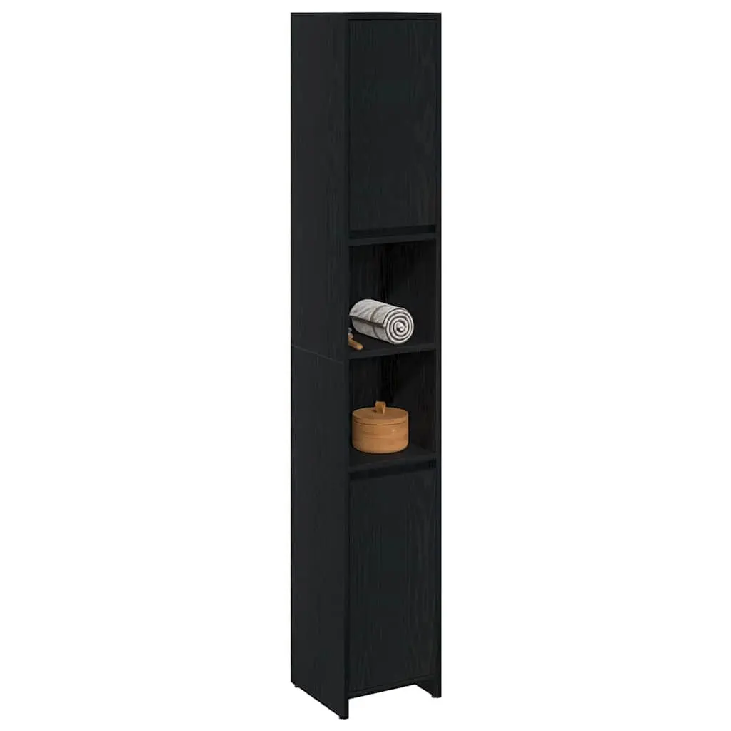 Black Oak Bathroom Vanity Cabinet 30x30x183.5cm