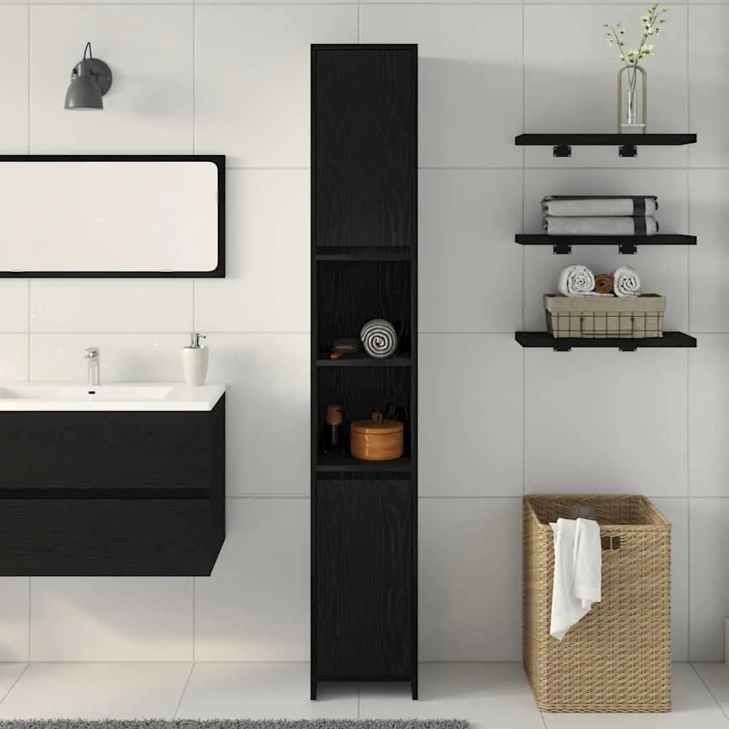 Black Oak Bathroom Vanity Cabinet 30x30x183.5cm