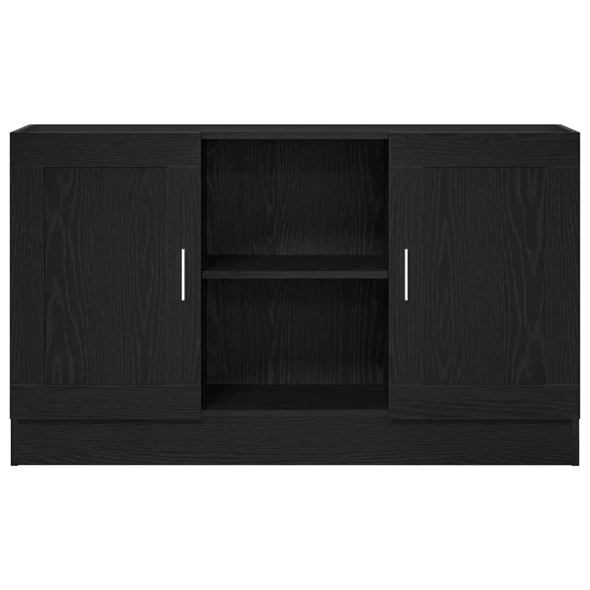 Sideboard Black Oak Storage Cabinet 120x30.5x70cm Engineered Wood Buffet