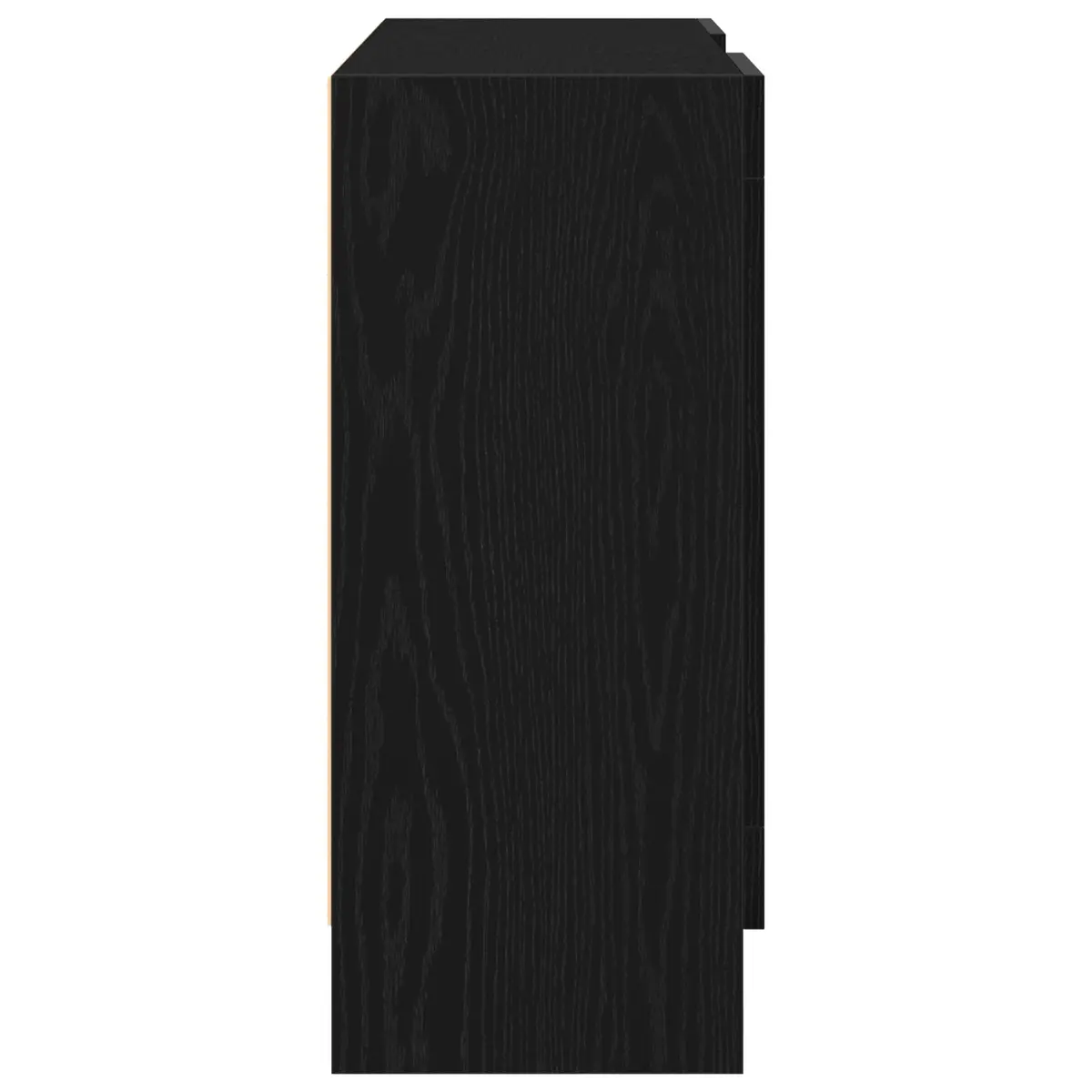 Sideboard Black Oak Storage Cabinet 120x30.5x70cm Engineered Wood Buffet