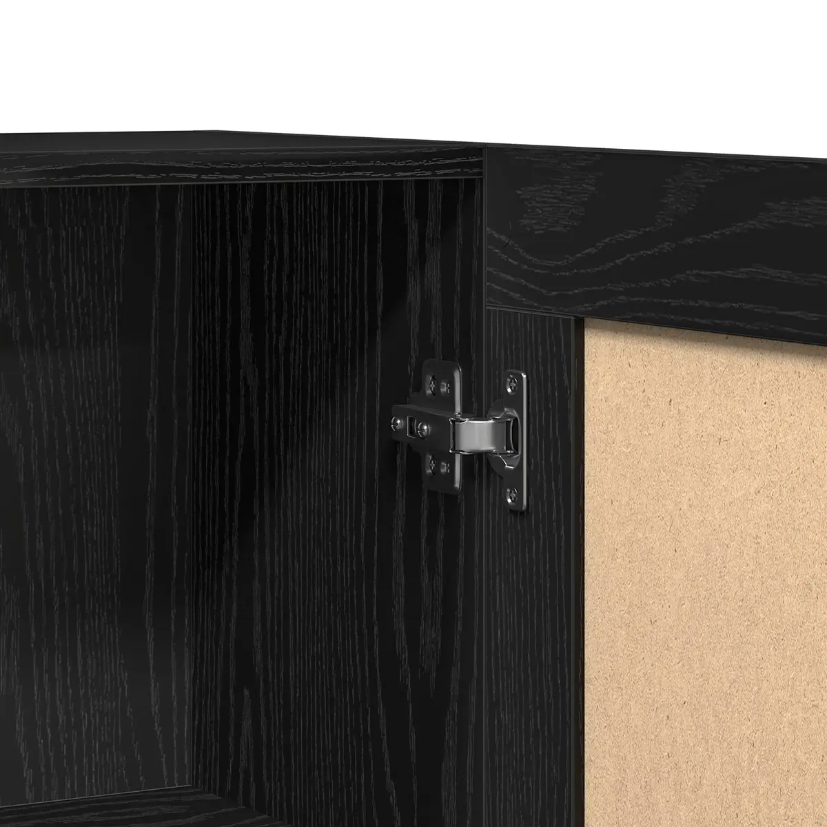 Sideboard Black Oak Storage Cabinet 120x30.5x70cm Engineered Wood Buffet
