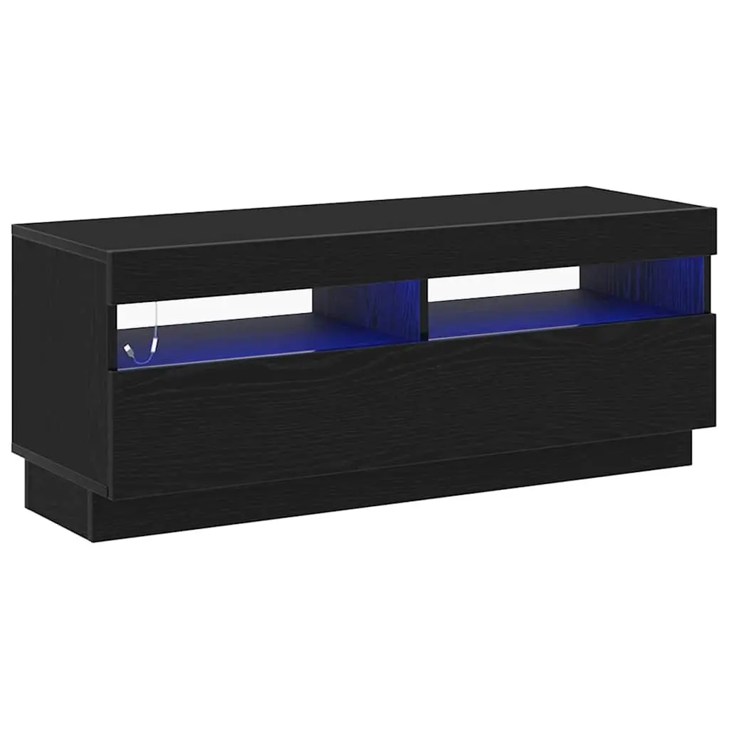 TV Cabinet Black Modern Living Room Entertainment Unit Engineered Wood