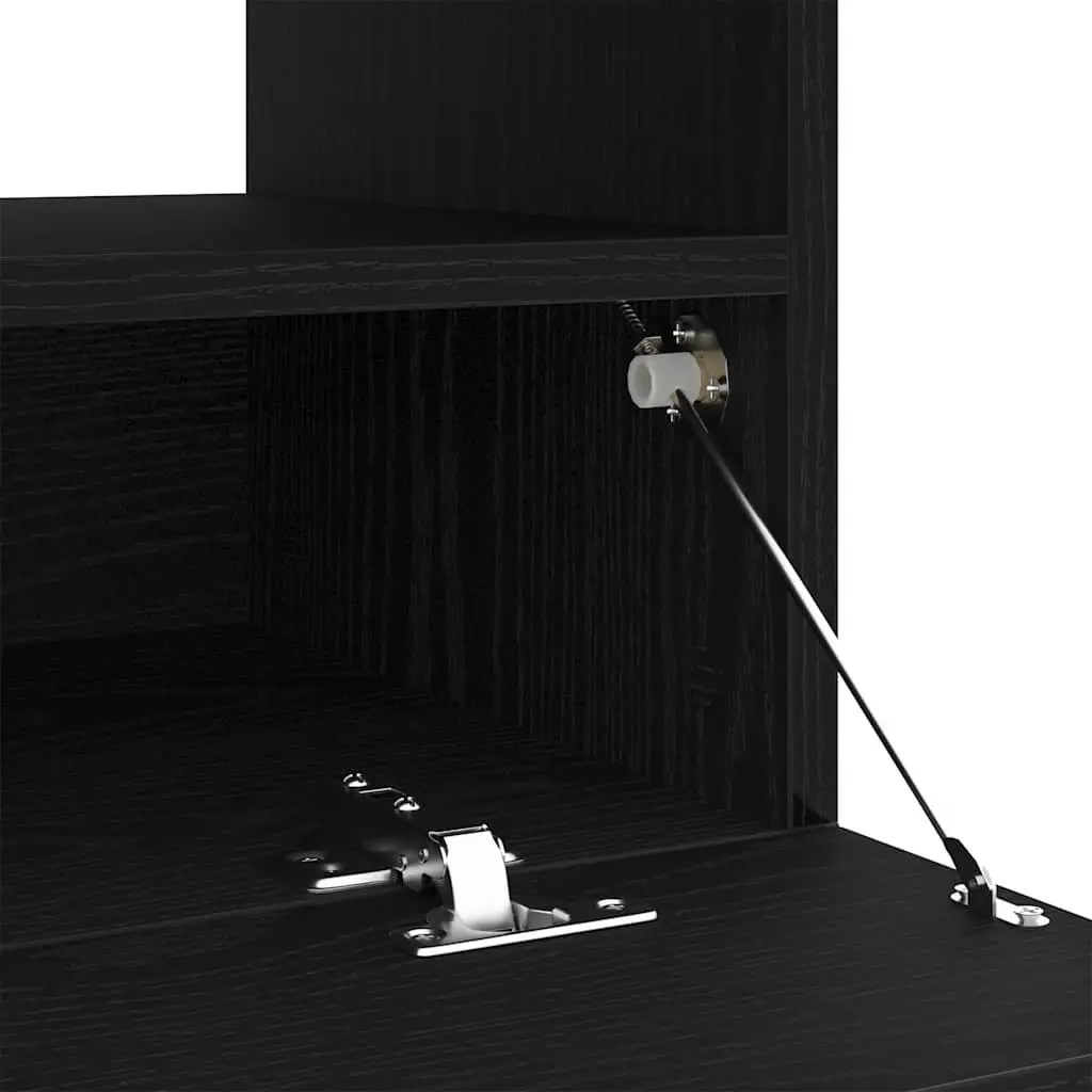 TV Cabinet Black Modern Living Room Entertainment Unit Engineered Wood
