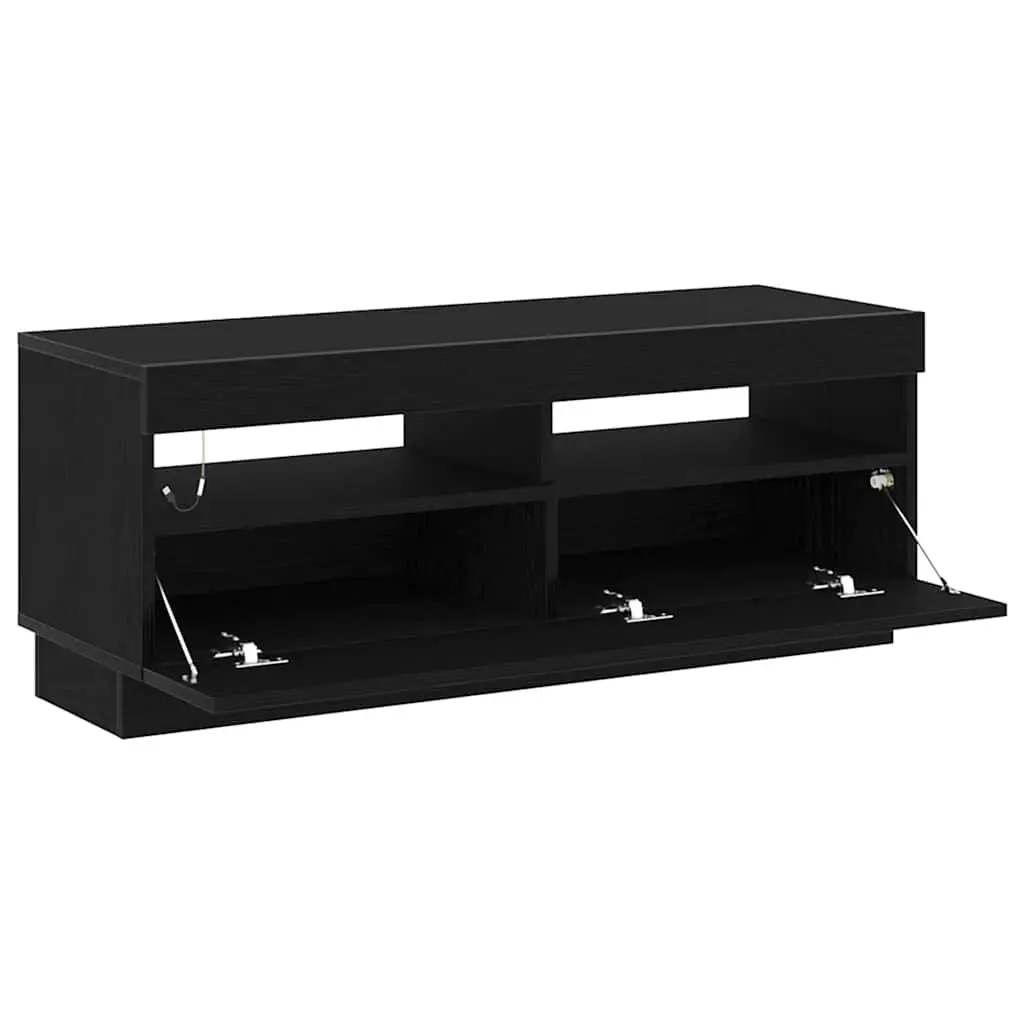 TV Cabinet Black Modern Living Room Entertainment Unit Engineered Wood