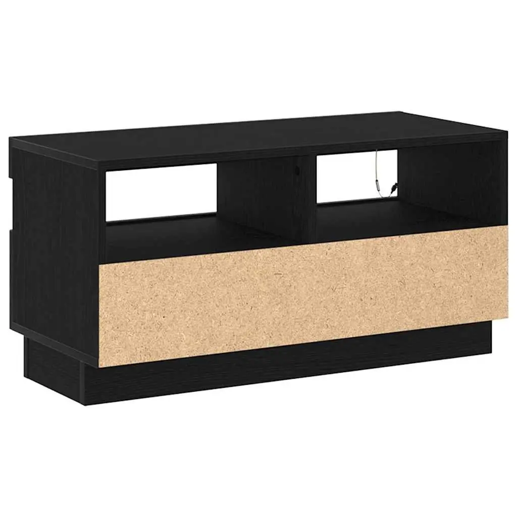 TV Cabinet Black Modern Entertainment Unit 80 x 35 x 40 cm Storage Shelves
