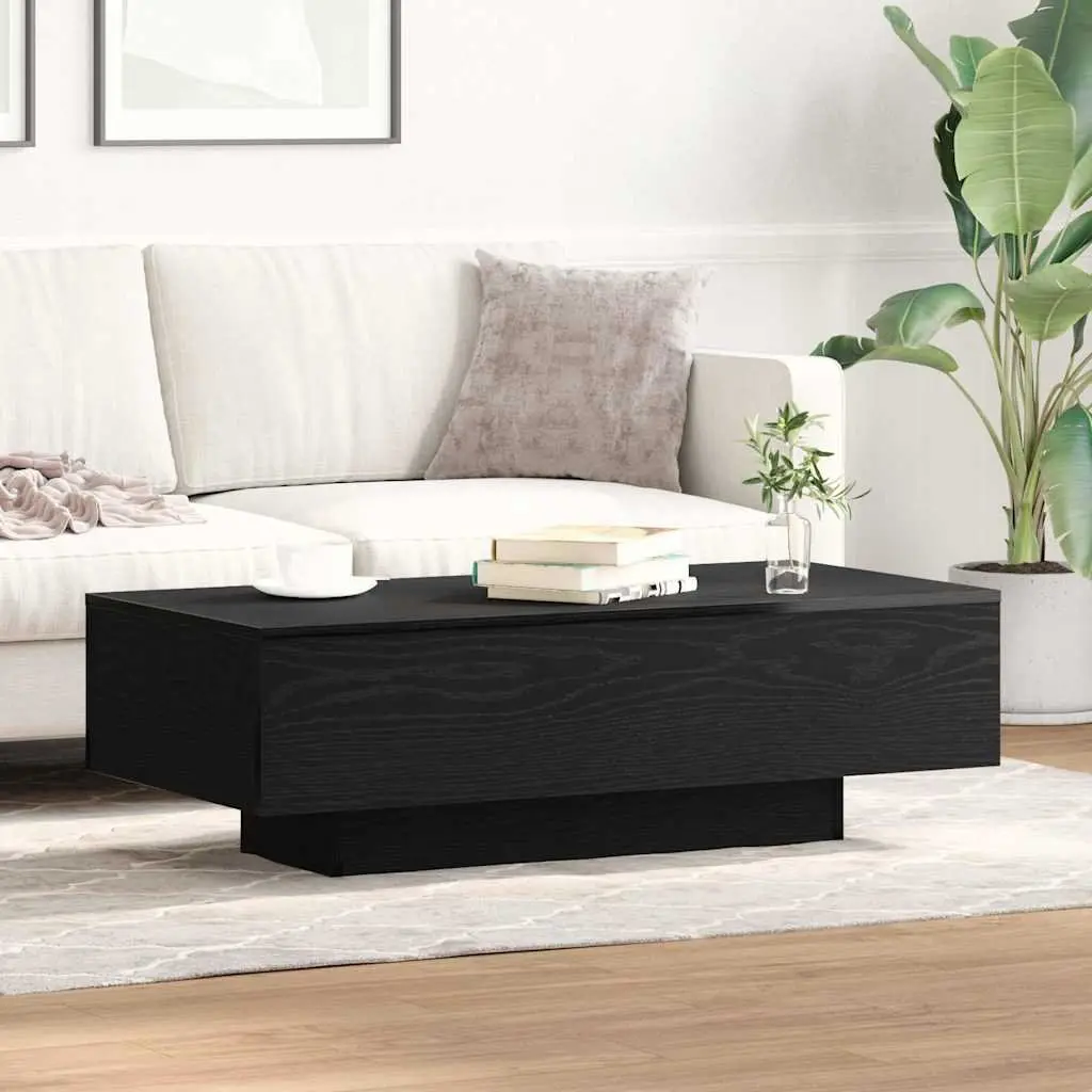 Coffee Table Black Modern Engineered Wood Lounge Accent Furniture Clean Lines