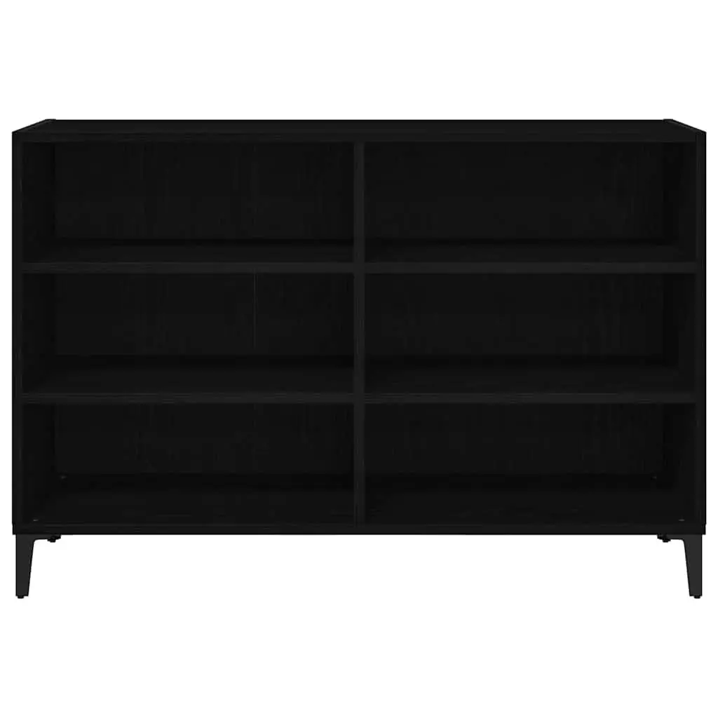 Black Oak Sideboard Engineered Wood 103.5 x 35 x 70 cm Modern Storage Cabinet