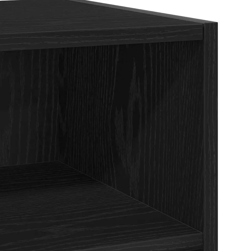 Black Oak Sideboard Engineered Wood 103.5 x 35 x 70 cm Modern Storage Cabinet