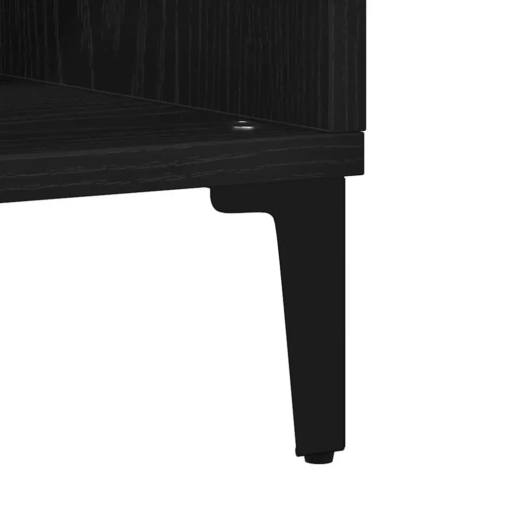 Black Oak Sideboard Engineered Wood 103.5 x 35 x 70 cm Modern Storage Cabinet