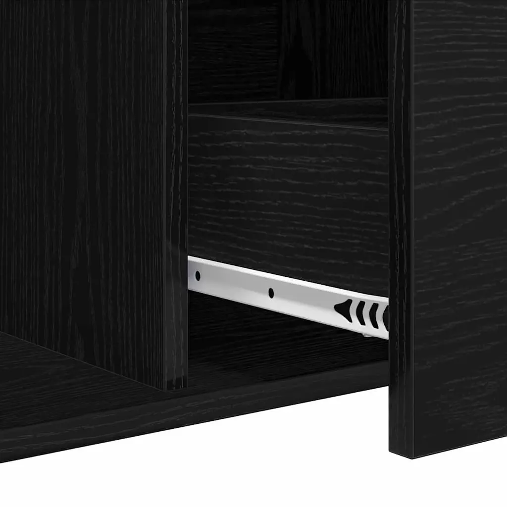 Engineered Wood Sideboard Storage Cabinet 104cm Black