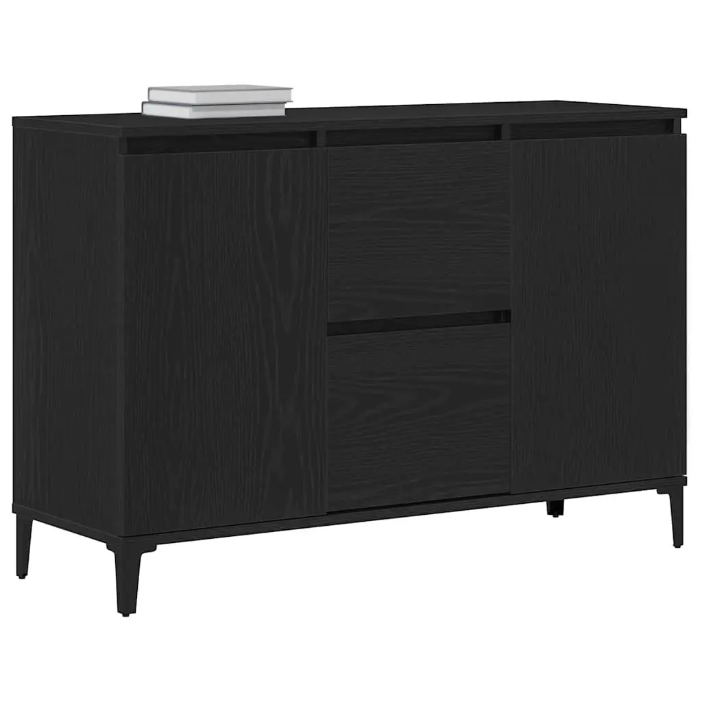 Engineered Wood Sideboard Storage Cabinet 104cm Black
