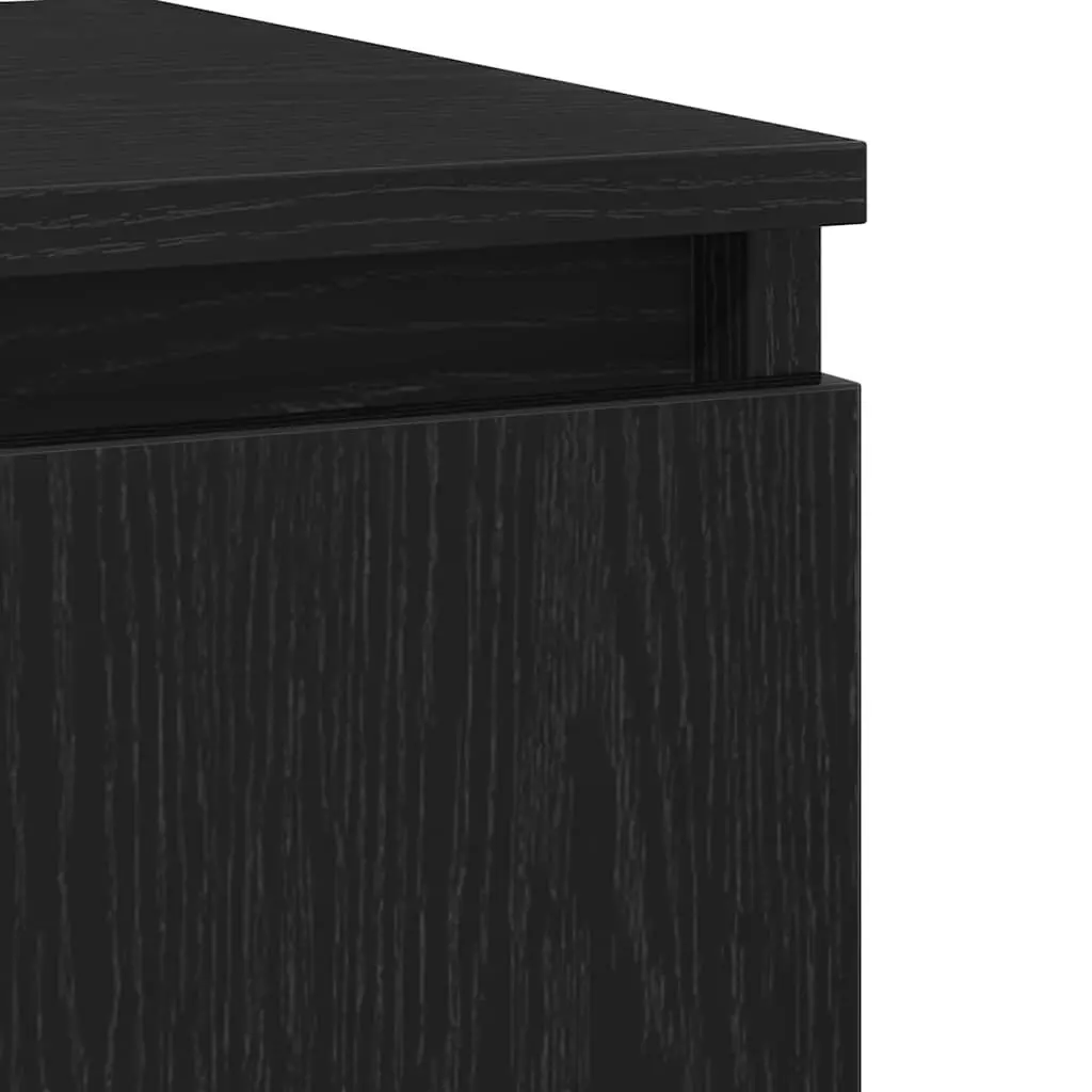Engineered Wood Sideboard Storage Cabinet 104cm Black