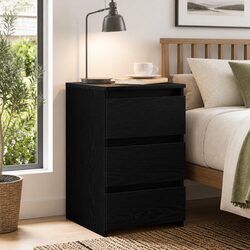 Practical Black Oak Nightstand for Bedroom Essentials