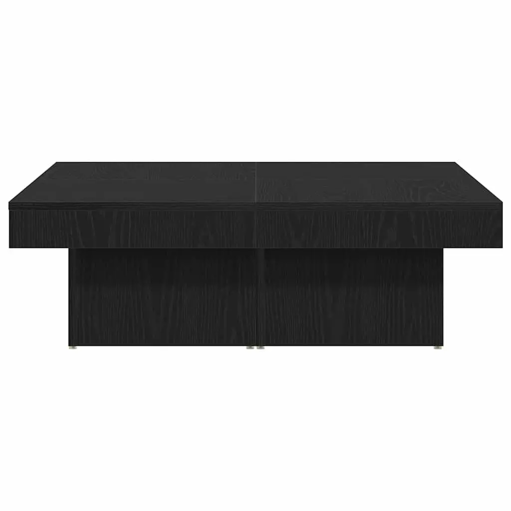 Coffee Table Black Oak 90x90x28cm Contemporary Design Living Room Accent