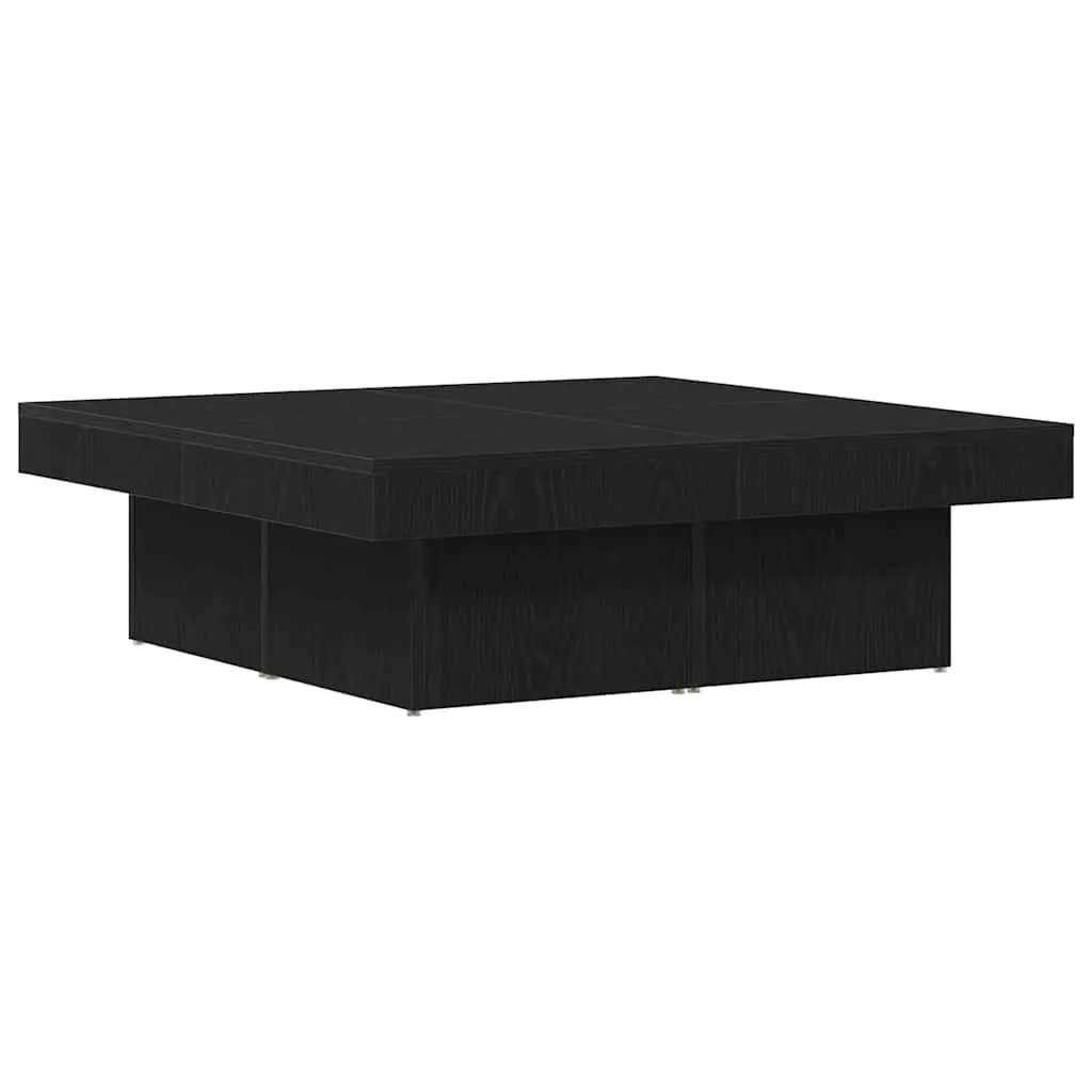 Coffee Table Black Oak 90x90x28cm Contemporary Design Living Room Accent