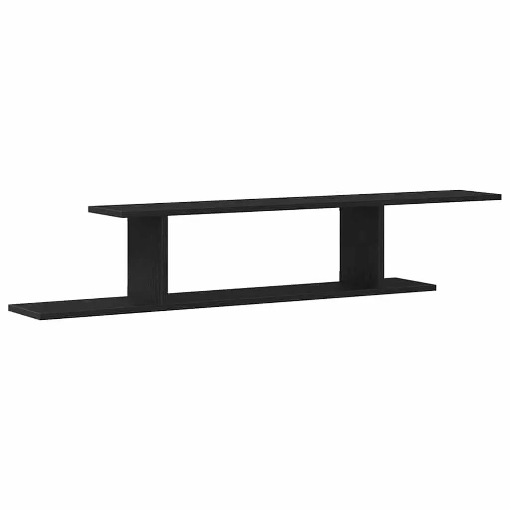 Wall-mounted Shelf Engineered Wood 125cm Black Glossy