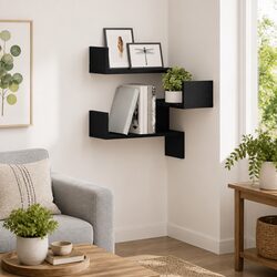Versatile Black Oak Shelf for Any Room