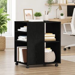 Functional Storage Cabinet 60x53x72.5cm Black Oak