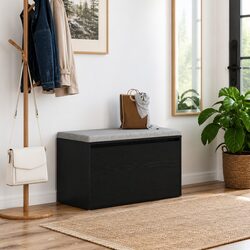Practical Hall Bench for Organized Living Spaces - Black Oak