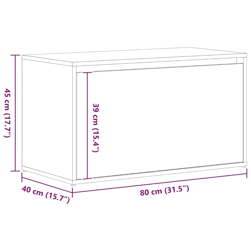 Hall Bench Engineered Wood Compact 80x40x45cm Black Oak