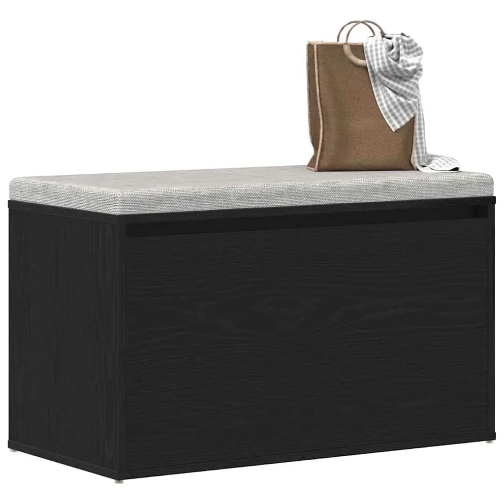 Hall Bench Engineered Wood Compact 80x40x45cm Black Oak