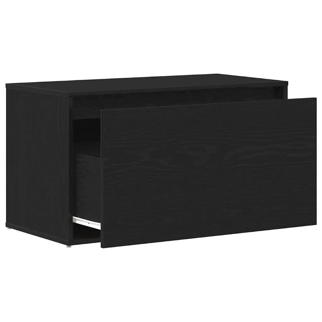 Hall Bench Engineered Wood Compact 80x40x45cm Black Oak