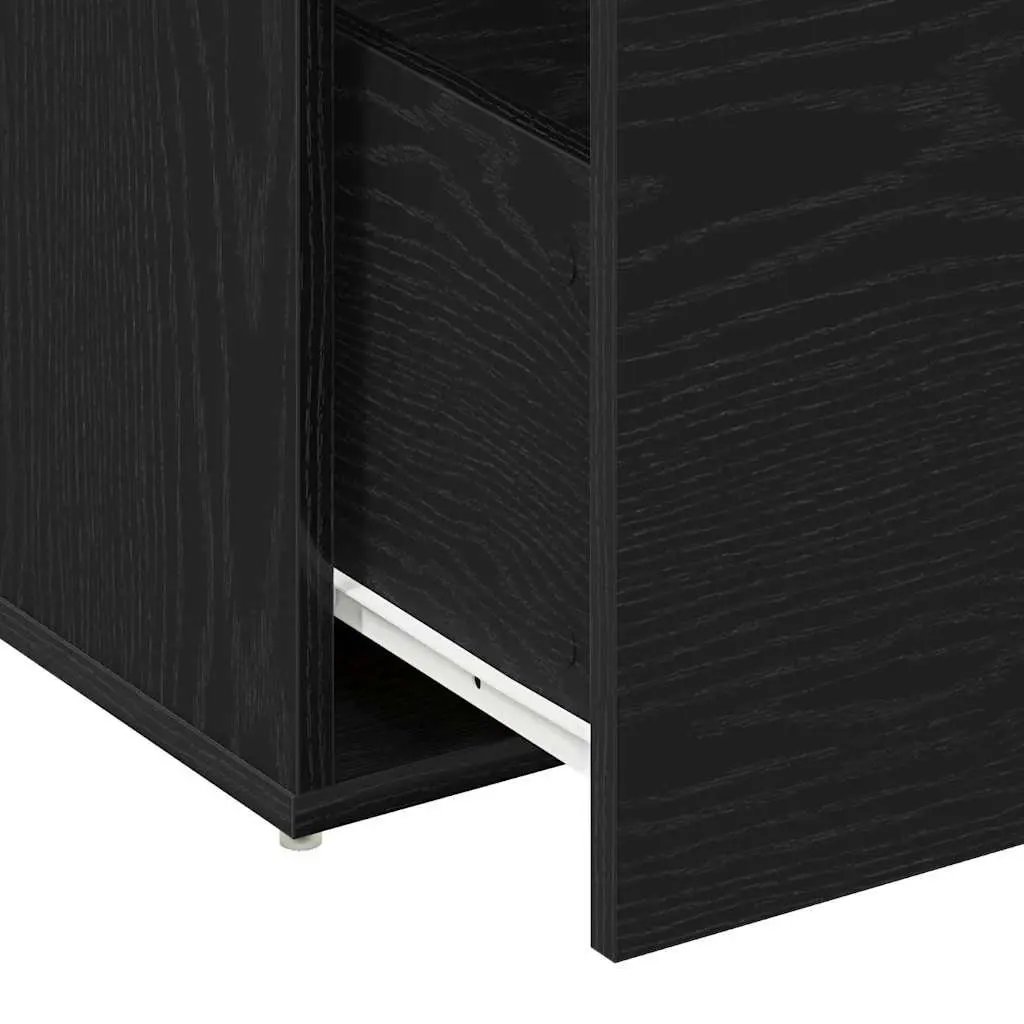 Hall Bench Engineered Wood Compact 80x40x45cm Black Oak
