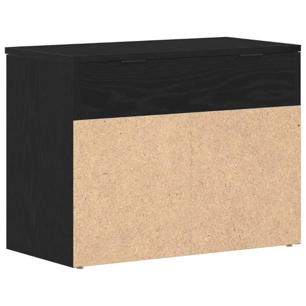 Shoe Bench Engineered Wood 60x30x45cm Black Oak Hallway Storage Organiser