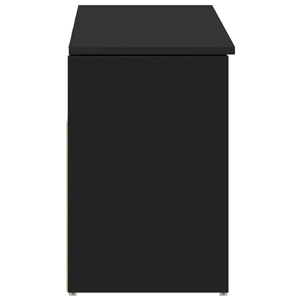Shoe Bench Black Storage Organiser Seating Entryway Footwear Rack Cabinet