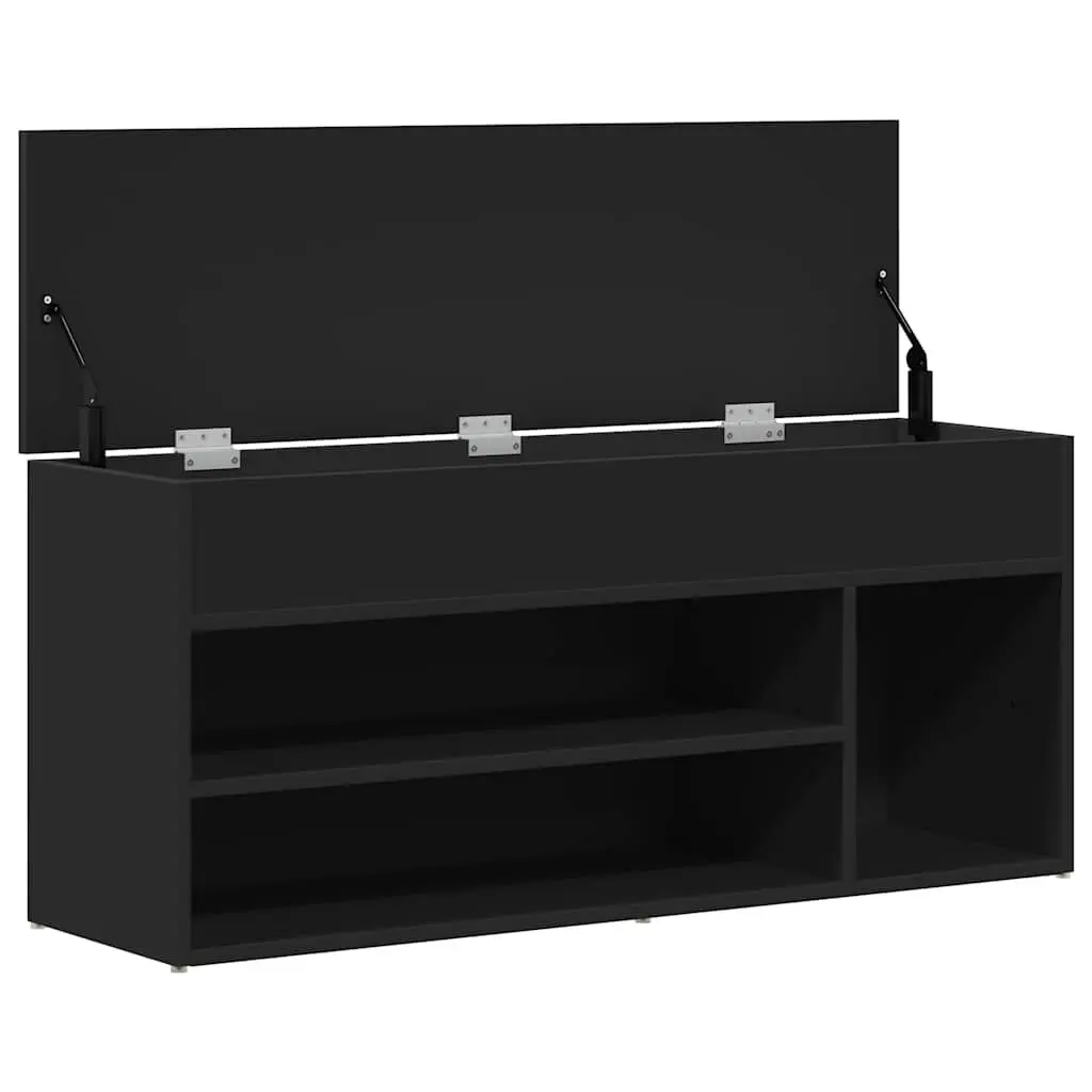 Shoe Bench Black Storage Organiser Seating Entryway Footwear Rack Cabinet