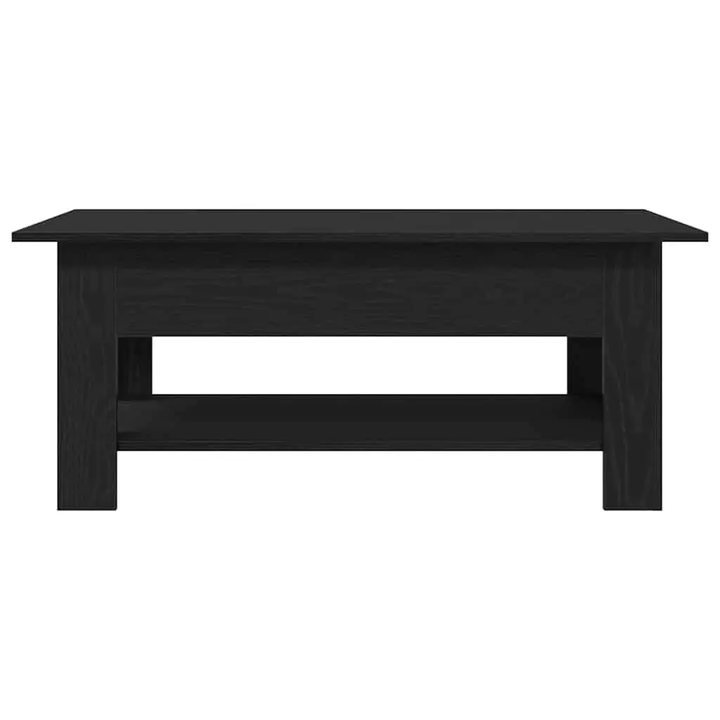 Black Oak Coffee Table Engineered Wood 102cm Modern Minimalist Living Room Storage