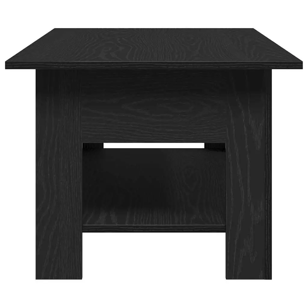 Black Oak Coffee Table Engineered Wood 102cm Modern Minimalist Living Room Storage