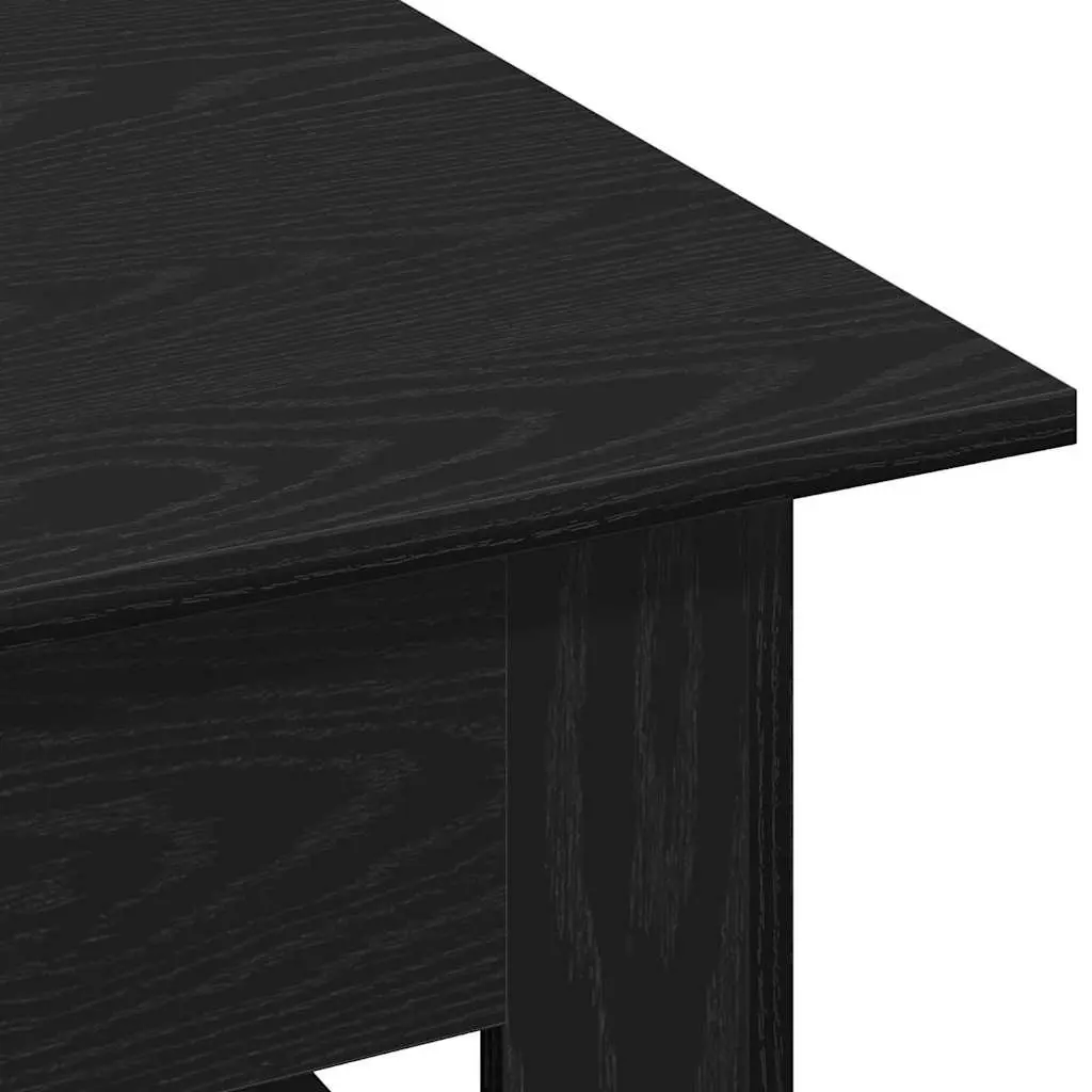Black Oak Coffee Table Engineered Wood 102cm Modern Minimalist Living Room Storage