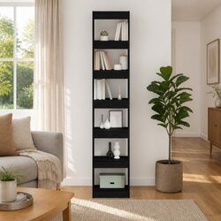 Functional Black Oak Book Cabinet for Real Living Spaces
