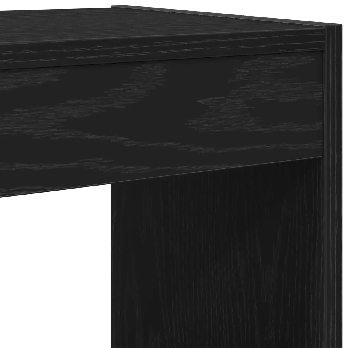 Freestanding Shelving Unit Engineered Wood Black Oak Lounge Storage 198cm with Six Open Cube Shelves