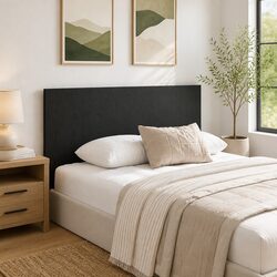 Functional Wall-Mounted Headboard in Black Oak 160cm