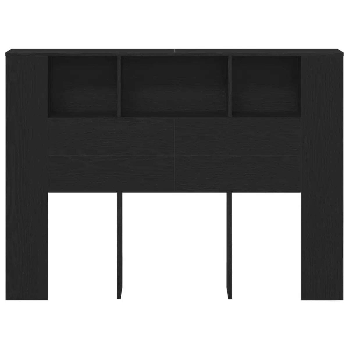 Headboard Cabinet with Storage Wall-Mounted Modern Minimalist Design Black Oak