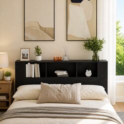 Functional Wall-Mounted Headboard Cabinet for Bedrooms