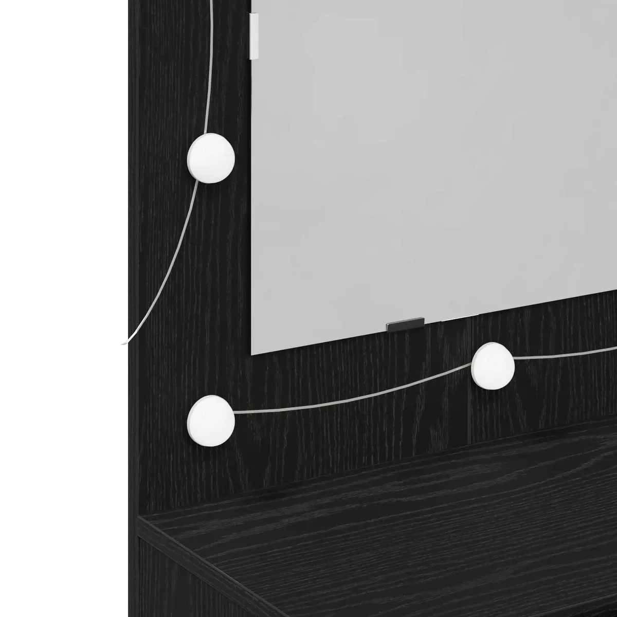 Wall-Mounted Mirror Cabinet Bathroom Vanity Storage Black Oak 90 x 31.5 x 62 cm