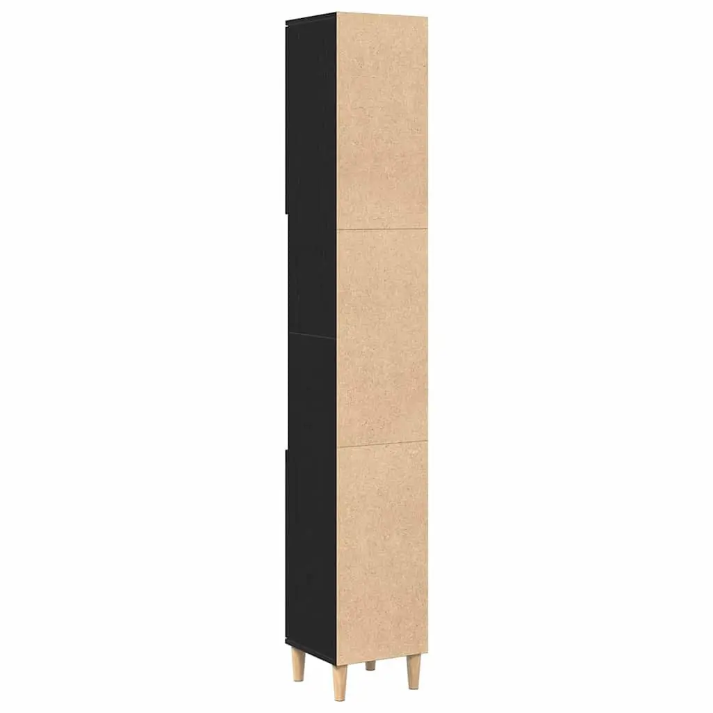 Bathroom Storage Cabinet Engineered Wood Tall 30x30x190cm Black Oak