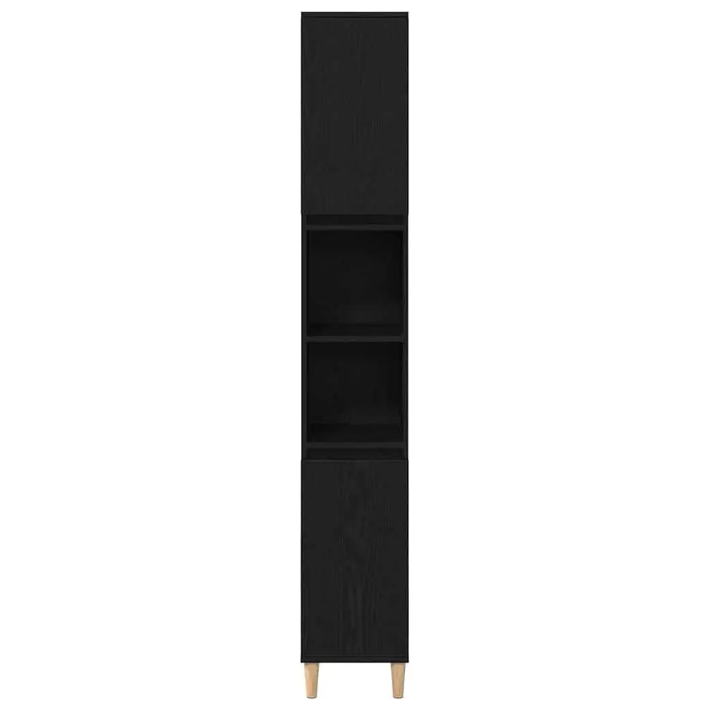 Bathroom Storage Cabinet Engineered Wood Tall 30x30x190cm Black Oak