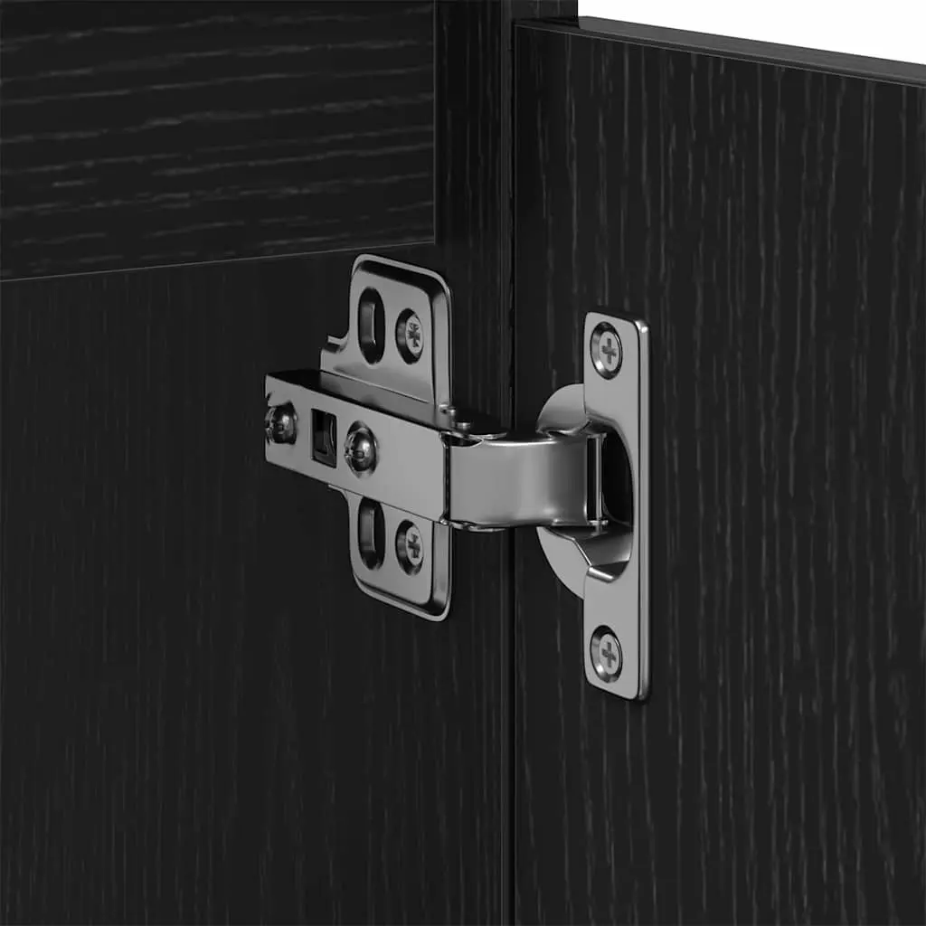 Bathroom Vanity Cabinet Engineered Wood Wall-Mounted Black Oak