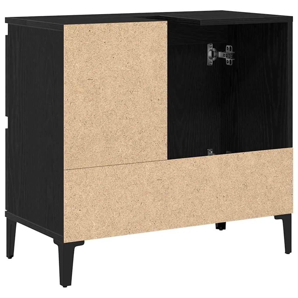 Bathroom Vanity Cabinet Engineered Wood Wall-Mounted Black Oak