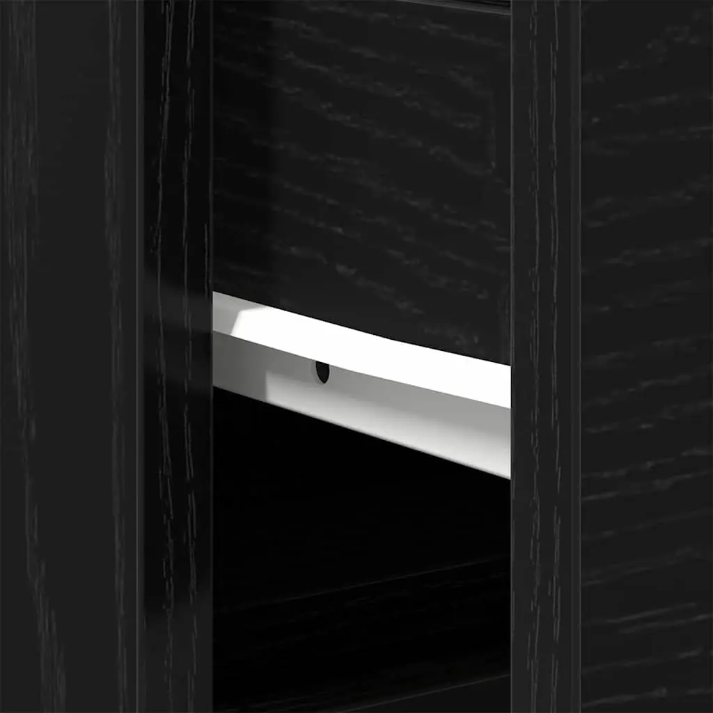 Bathroom Sink Vanity Cabinet Engineered Wood Wall-Mounted Black 80 x 33 x 60 cm