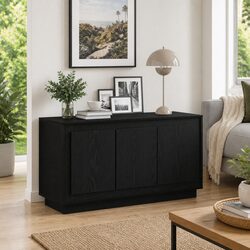 Functional Black Oak Sideboard for Everyday Use
