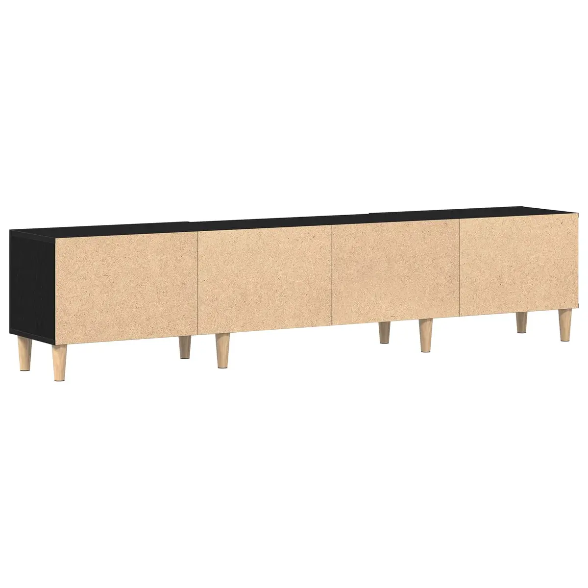 TV Cabinet Engineered Wood 180cm Black Modern Living Room Storage Unit